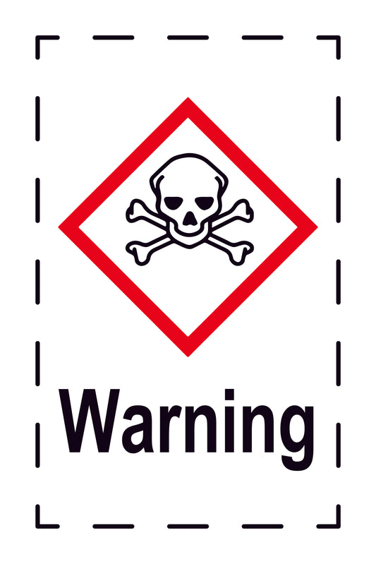 1000 Sticker "Warning" 2.4x3.9 cm to 15x24 cm, made of paper or plastic LH-GHS-06-Warning