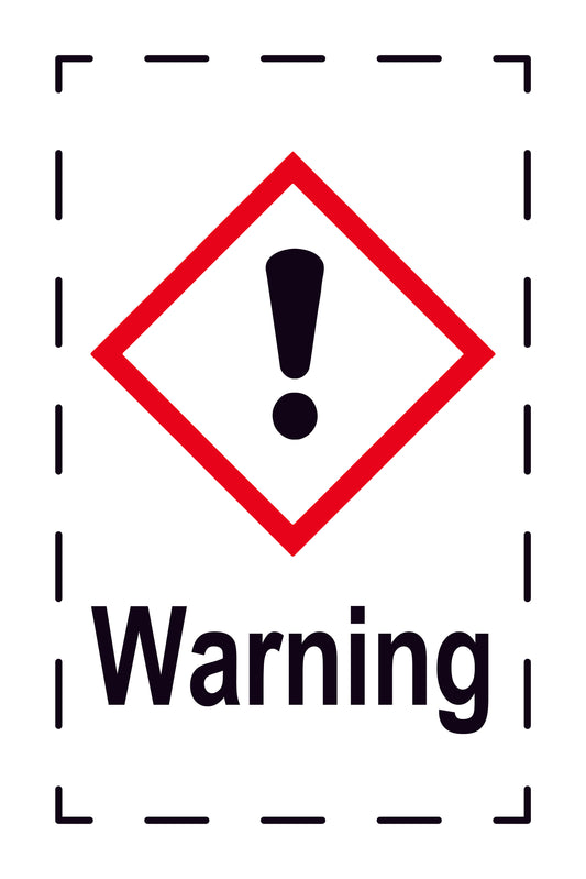 1000 Sticker "Warning" 2.4x3.9 cm to 15x24 cm, made of paper or plastic LH-GHS-07-Warning
