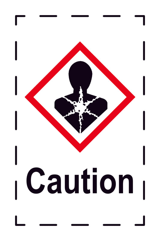 1000 stickers "Caution Health Hazard" 2.4x3.9 cm to 15x24 cm, made of paper or plastic LH-GHS-08-Caution