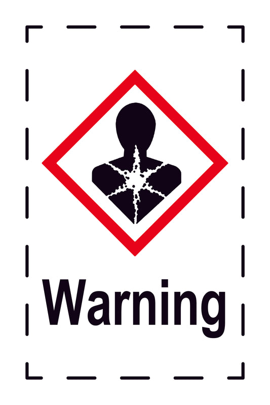 1000 Sticker "Warning" 2.4x3.9 cm to 15x24 cm, made of paper or plastic LH-GHS-08-Warning