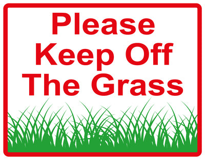 Sticker "Please Keep off the grass" 10-60 cm made of PVC plastic, LH-KEEPOFFGRASS-H-10100-14