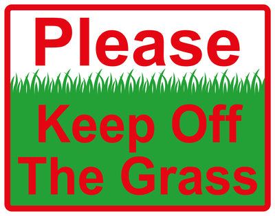 Sticker "Please Keep off the grass" 10-60 cm made of PVC plastic, LH-KEEPOFFGRASS-H-10200-14