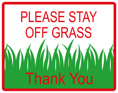 Sticker "Please Stay off grass Thank you" 10-60 cm made of PVC plastic, LH-KEEPOFFGRASS-H-10300-14