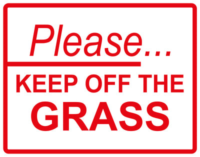 Sticker "Please...Keep off the grass" 10-60 cm made of PVC plastic, LH-KEEPOFFGRASS-H-10600-14