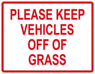 Sticker "Please Keep vehicles off of grass" 10-60 cm made of PVC plastic, LH-KEEPOFFGRASS-H-11200-14