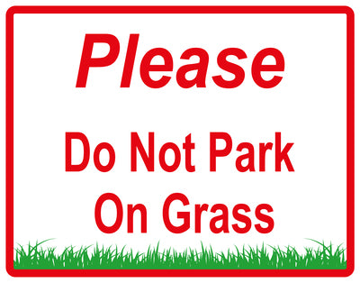 Sticker "Please do not park on grass" 10-60 cm made of PVC plastic, LH-KEEPOFFGRASS-H-11400-14