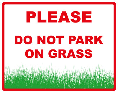 Sticker "Please do not park on grass" 10-60 cm made of PVC plastic, LH-KEEPOFFGRASS-H-11500-14