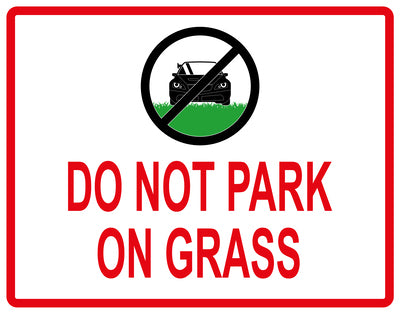 Sticker "Do not park on grass" 10-60 cm made of PVC plastic, LH-KEEPOFFGRASS-H-11600-14