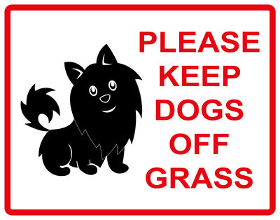 Sticker "Please Keep Dogs off grass" 10-60 cm made of PVC plastic, LH-KEEPOFFGRASS-H-11800-14