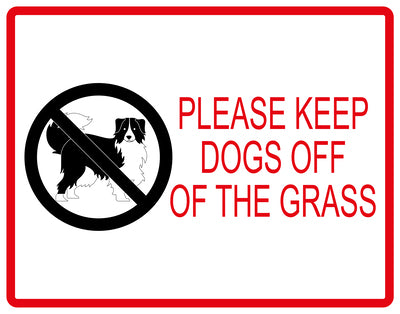 Sticker "Please Keep Dogs off the grass" 10-60 cm made of PVC plastic, LH-KEEPOFFGRASS-H-12100-14