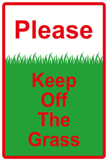 Sticker "Please Keep off the grass" 10-60 cm made of PVC plastic, LH-KEEPOFFGRASS-V-10200-14