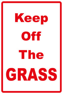 Sticker "Keep off the grass" 10-60 cm made of PVC plastic, LH-KEEPOFFGRASS-V-10400-14
