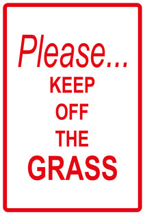 Sticker "Please...Keep off the grass" 10-60 cm made of PVC plastic, LH-KEEPOFFGRASS-V-10500-14