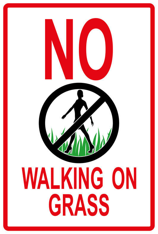 Sticker "No walking on grass" 10-60 cm made of PVC plastic, LH-KEEPOFFGRASS-V-10900-14