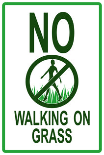 Sticker "No walking on grass" 10-60 cm made of PVC plastic, LH-KEEPOFFGRASS-V-10900-54