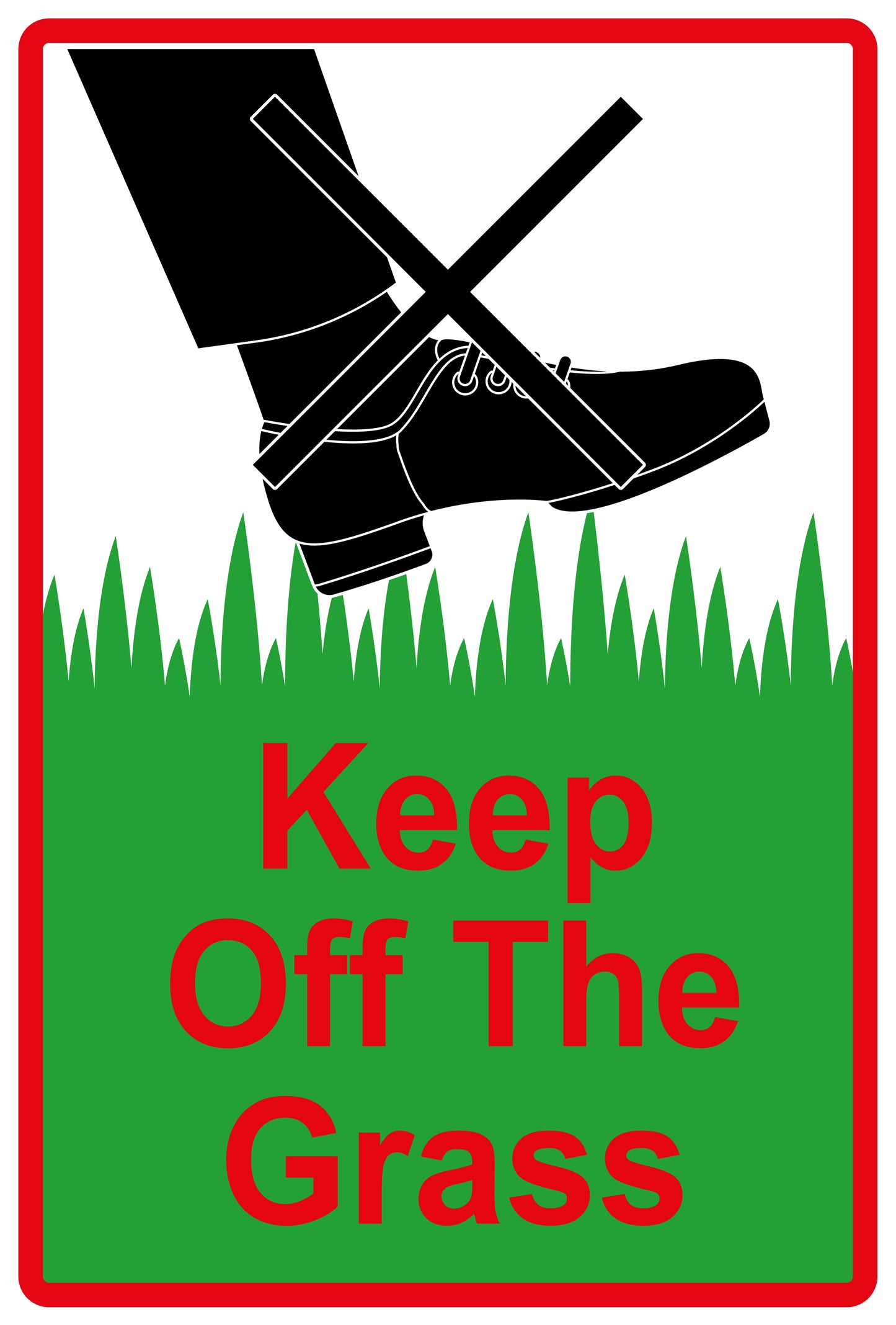 Sticker "Keep off the grass" 10-60 cm made of PVC plastic, LH-KEEPOFFGRASS-V-11100-14