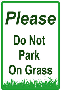 Sticker "Please do not park on grass" 10-60 cm made of PVC plastic, LH-KEEPOFFGRASS-V-11400-54