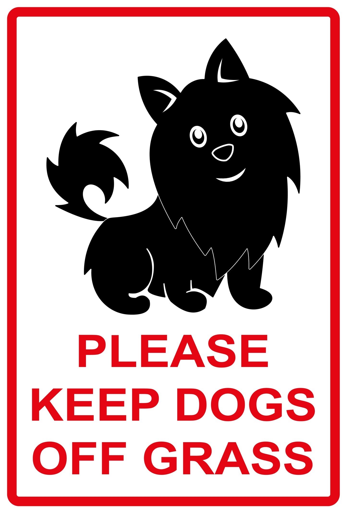 Sticker "Please Keep Dogs off grass" 10-60 cm made of PVC plastic, LH-KEEPOFFGRASS-V-11800-14