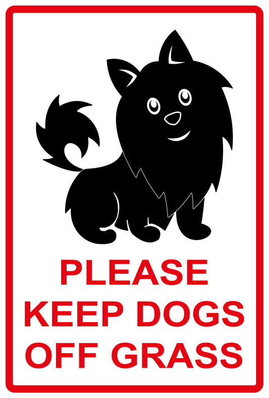 Sticker "Please Keep Dogs off grass" 10-60 cm made of PVC plastic, LH-KEEPOFFGRASS-V-11800-14