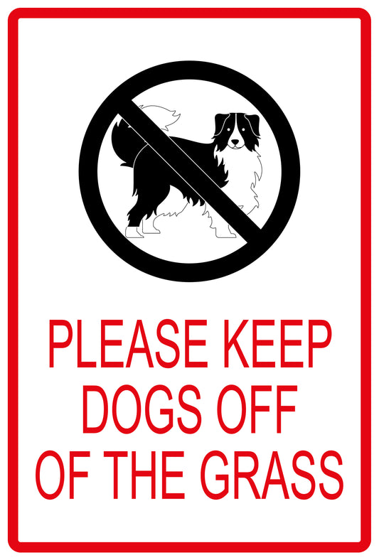 Sticker "Please Keep Dogs off the grass" 10-60 cm made of PVC plastic, LH-KEEPOFFGRASS-V-12100-14