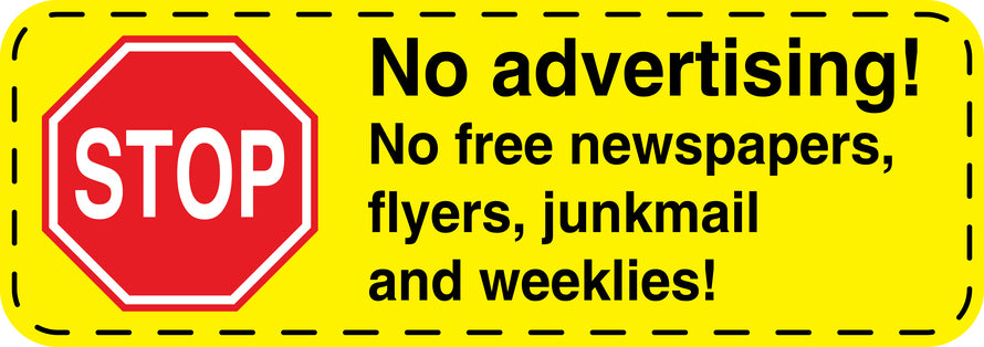 No Promos Sticker 1x No advertising sticker weatherproof LH-KWE-4000-3 – LabelHeaven