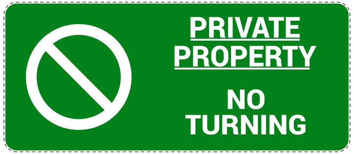 No parking Sticker "Private property no turning" LH-NPRK-1160-54