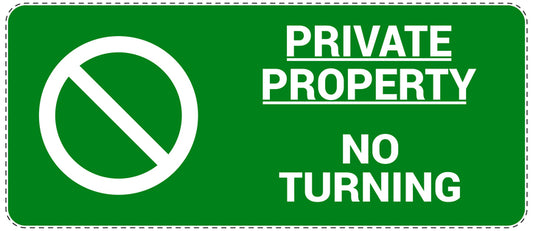 No parking Sticker "Private property no turning" LH-NPRK-1160-54
