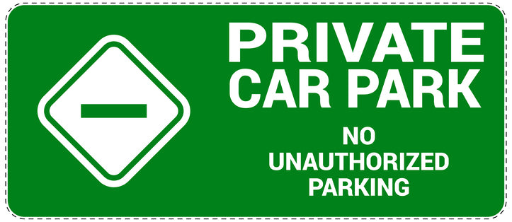 No parking Sticker "Private car park No unauthorized parking" LH-NPRK-1180-54