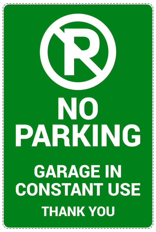 No parking Sticker "No parking garage in constant use thank you" LH-NPRK-2000-54