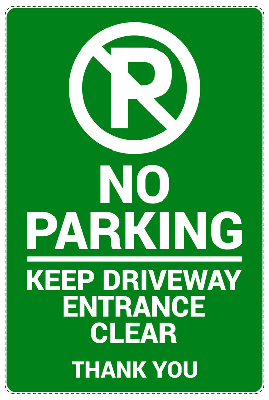 No parking Sticker "No parking keep driveway entrance clear thank you" LH-NPRK-2010-54