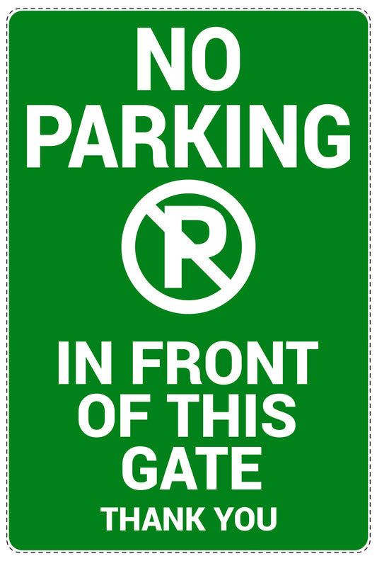 No parking Sticker "No parking in front of this gate thank you" LH-NPRK-2020-54