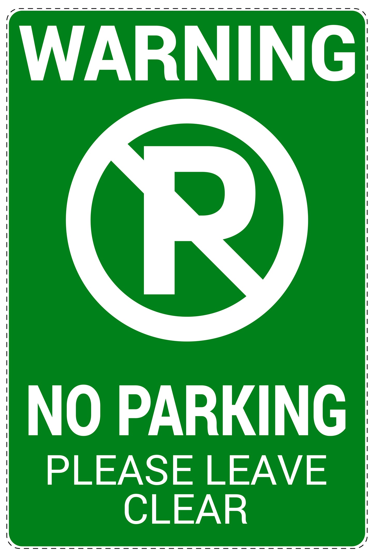 No parking Sticker "Warning No parking please leave clear" LH-NPRK-2030-54