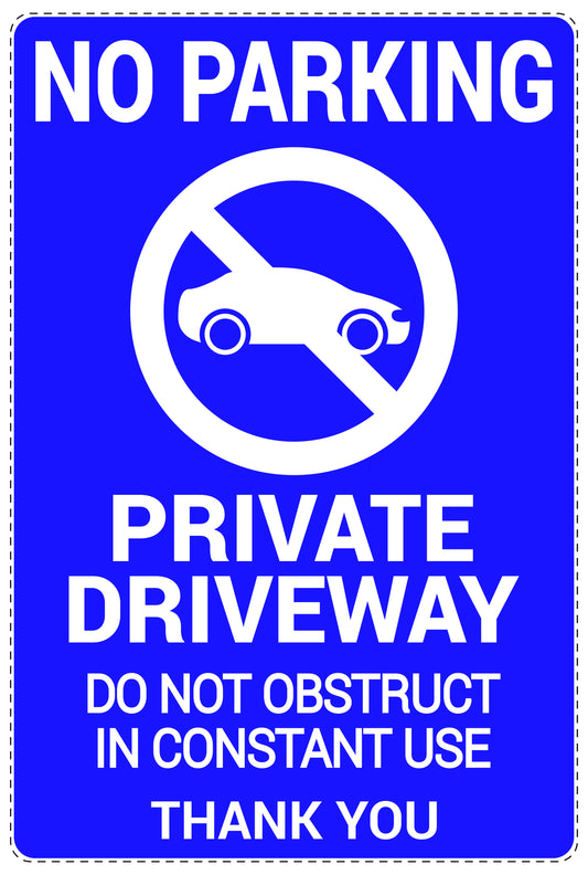 No parking Sticker "No parking private driveway do not obstruct in constant use thank you" LH-NPRK-2050-44