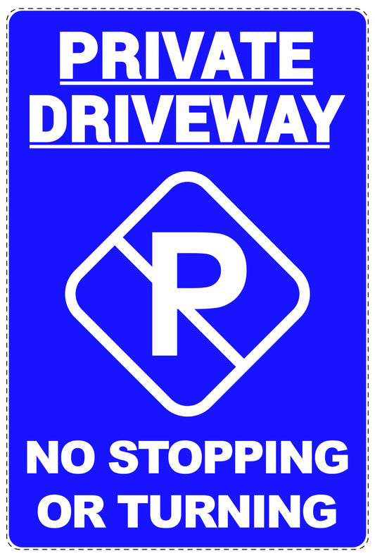 No parking Sticker "Private driveway no stopping or turning" LH-NPRK-2060-44