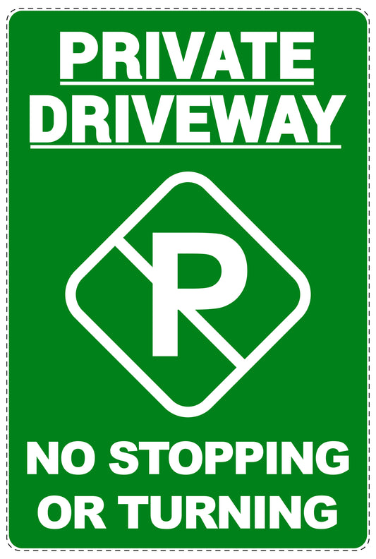 No parking Sticker "Private driveway no stopping or turning" LH-NPRK-2060-54