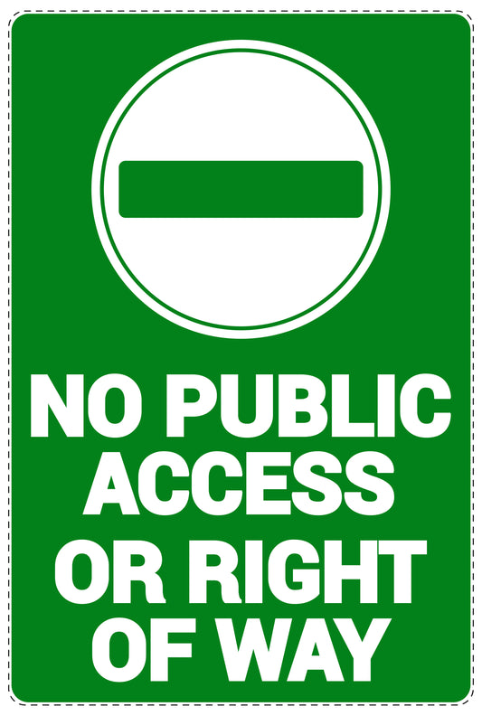 No parking Sticker "No public access or right of way" LH-NPRK-2150-54