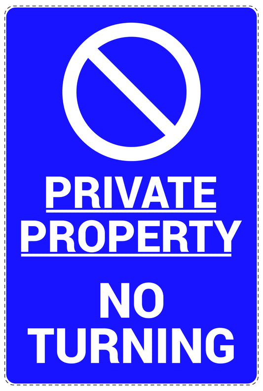 No parking Sticker "Private property no turning" LH-NPRK-2160-44