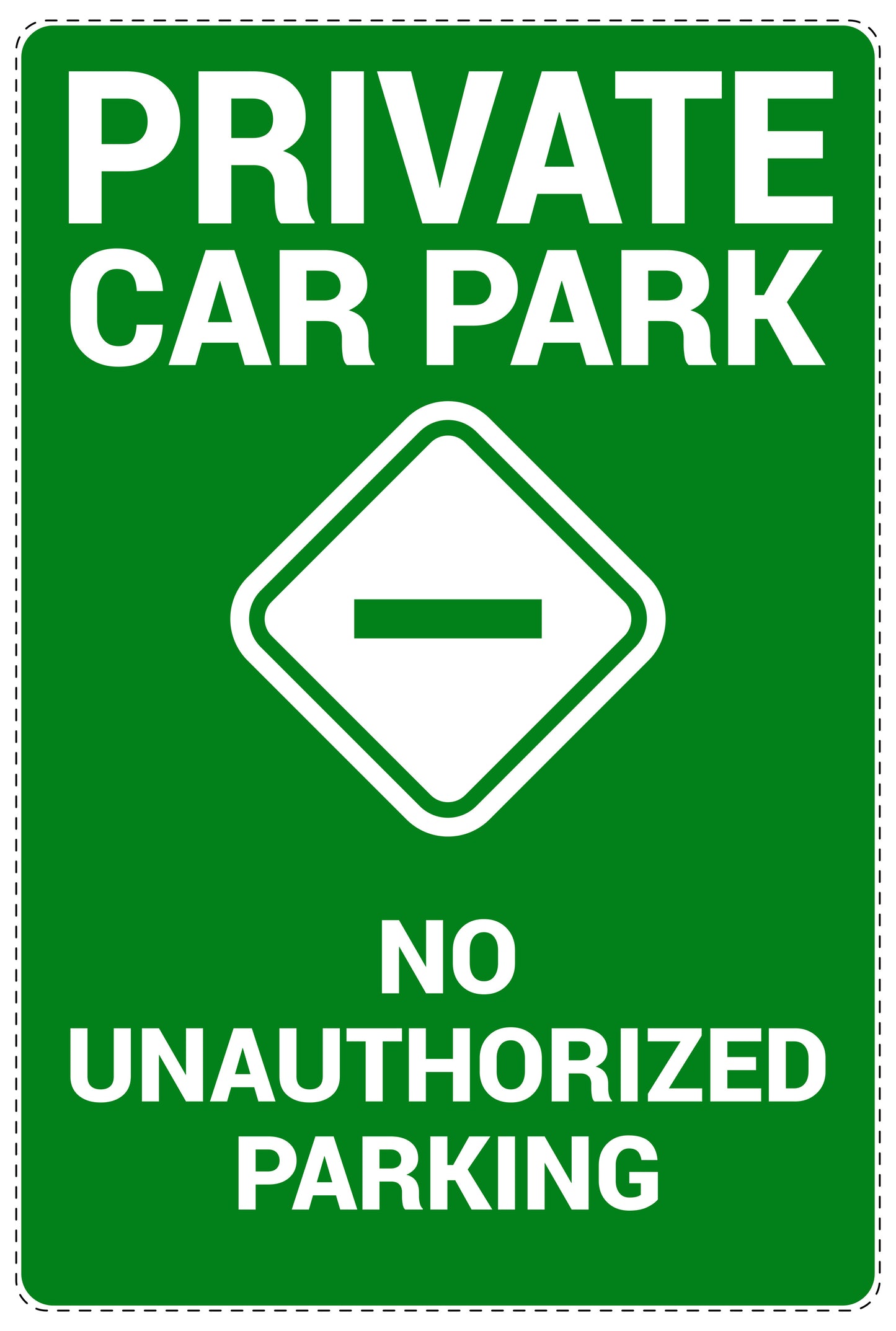 No parking Sticker "Private car park No unauthorized parking" LH-NPRK-2180-54