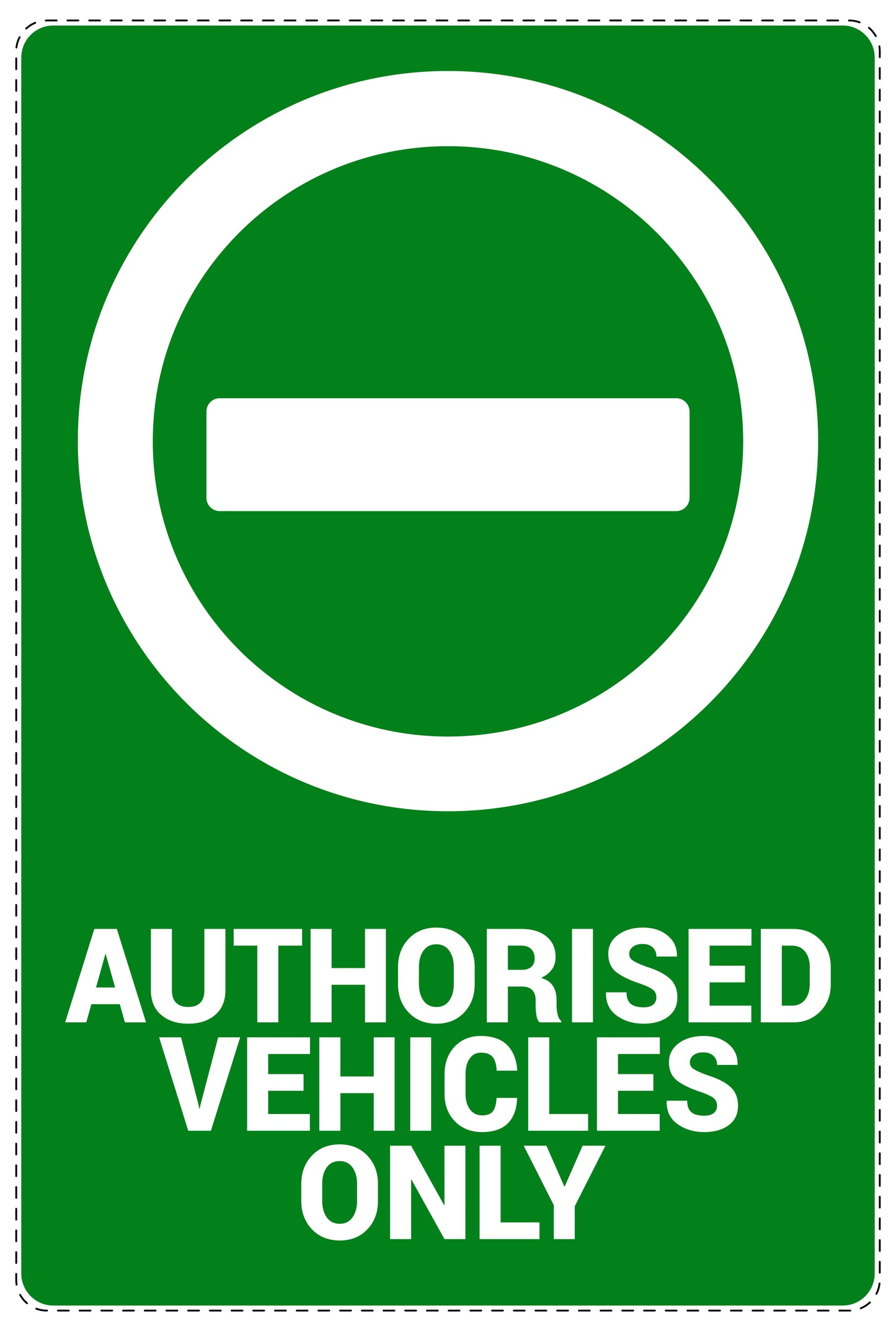 No parking Sticker "Authorised vehicles only" LH-NPRK-2240-54