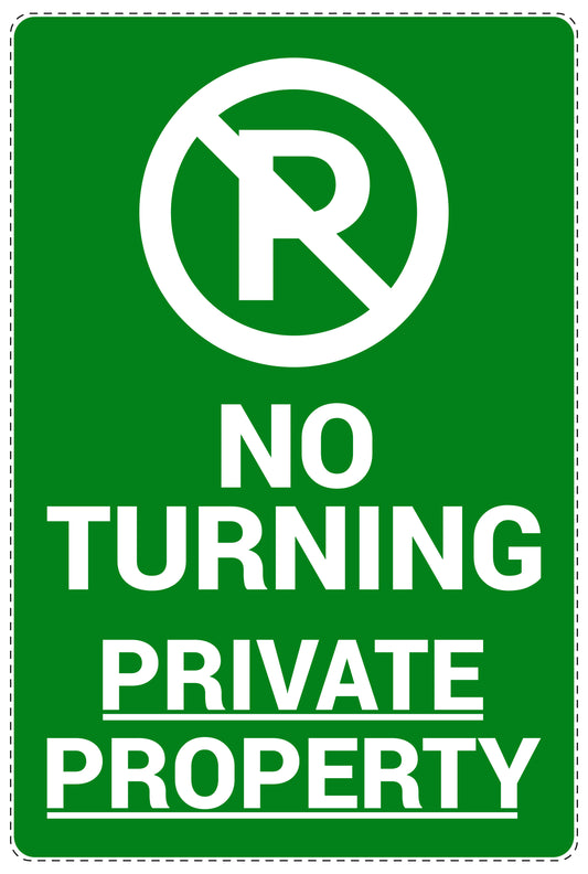 No parking Sticker "No turning private property" LH-NPRK-2250-54