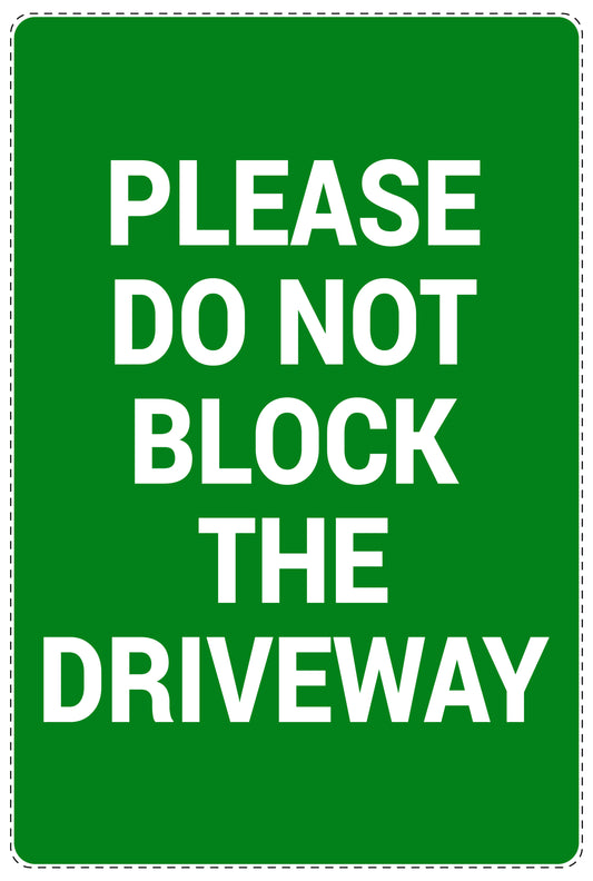 No parking Sticker "Please do not block the driveway" LH-NPRK-2260-54