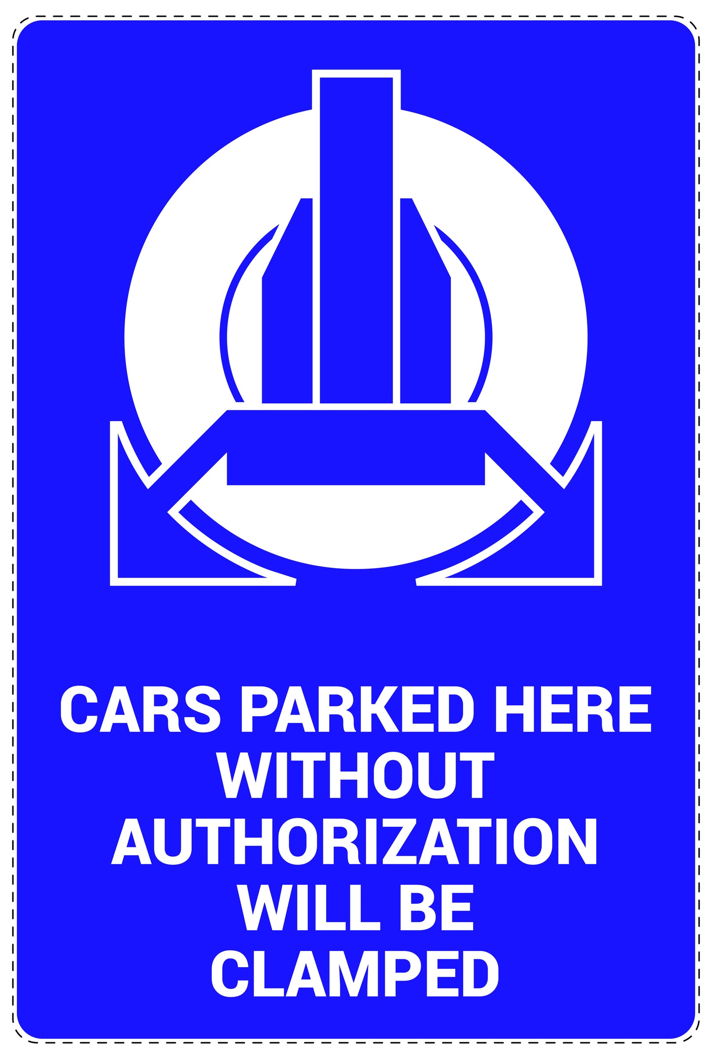 No parking Sticker "Cars parked here without authorization will be clamped" LH-NPRK-2270-44