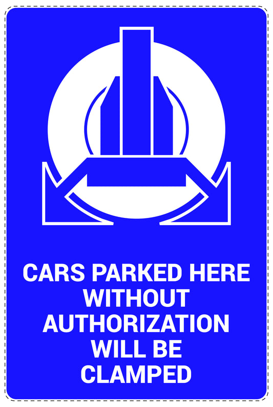 No parking Sticker "Cars parked here without authorization will be clamped" LH-NPRK-2270-44