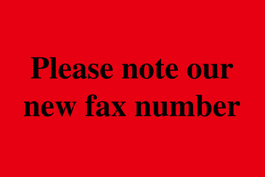 1000 stickers office organization "Please note our new fax number" made of paper LH-OFFICE300-PA
