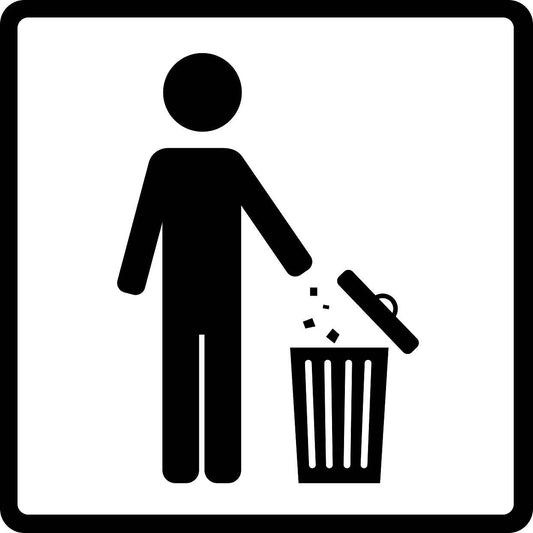 Building sticker pictograms "Garbage symbol, put the waste in the bin" 5-30 cm LH-PIKTO3600-88