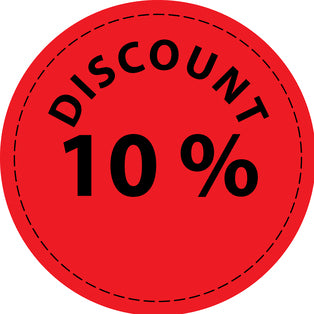 Promotional sticker Offer sticker special offer sticker " Discount 10% " 2-10 cm made of paper and plastic LH-PR-3010