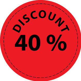 Promotional sticker Offer sticker special offer sticker " Discount 40% " 2-10 cm made of paper and plastic LH-PR-3040