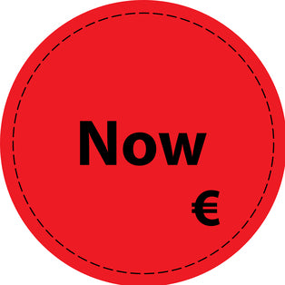 Promotional sticker Offer sticker special offer sticker " Now €" 2-10 cm made of paper and plastic LH-PR-4450