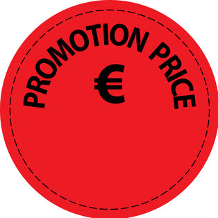 Promotional sticker Offer sticker special offer sticker " Promotion price €" 2-10 cm made of paper and plastic LH-PR-4600