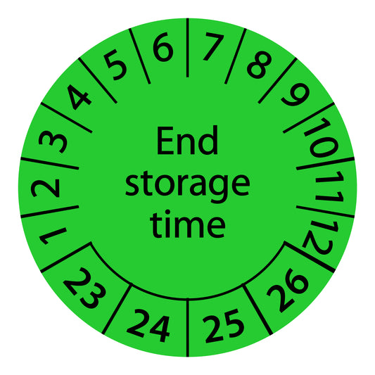 Multi-year test labels, end of storage period, start year: 2023 made of paper or plastic ES-PREDL-4-2023